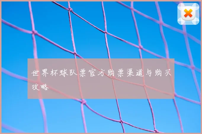 世界杯球队票官方购票渠道与购买攻略